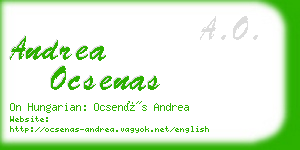 andrea ocsenas business card